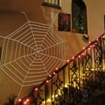 thumbnail image 6 of GustaveDesign Halloween Giant Spider Web Decorations, 4.92 feet Round Spider Web, Halloween Outdoor Yard Decor (4.92ft Black Spider Web), 6 of 9