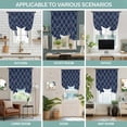 thumbnail image 6 of Tie Up Curtains for Windows Abstract Sea Waves Lines Valance Adjustable Balloon Curtain Navy Blue Petal Pattern Tie Up Shades for Kitchen Living Room Bedroom Privacy Curtain Drape 34x45 Inch, 6 of 9