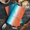 thumbnail image 6 of Orange Blue Teal Ombre Kitchen Towels Set of 4, Water Absorbent Dish Towel, Contemporary Abstract Gradient Decorative Hand Towels - Quick Drying Cloth for Cooking Baking, 18x28 Inch, 6 of 8
