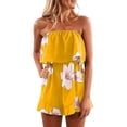 thumbnail image 2 of jiaxiM Jumpsuits for Women Dressy Strapless Off Shoulder Flower Ruffled Beachwear Shorts Tube Rompers Jumpsuits, 2 of 4