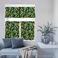 thumbnail image 6 of Kitchen Window Curtains Valance and Tier Set, Saint Patrick's Day Fourleaf Grass Rod Pocket Tier Curtain Valance Set, Green Hat Love Light Filtering Cafe Curtains for Bedroom Living Room, 6 of 9