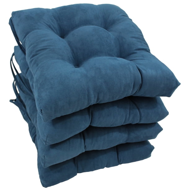 Cojín Pillow Blazing Needles de microgamuza para silla, 41 cm, color índigo, 4 unidades