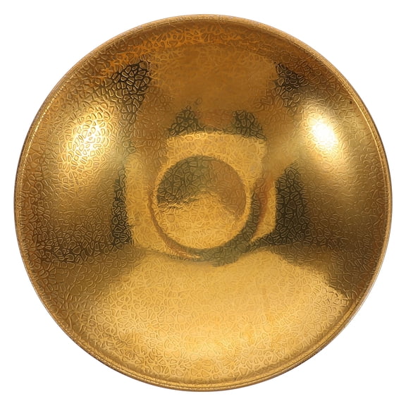 OFFIGAM Large Golden Decorative Stainless Steel Bowl, Round Design for Daily Dining and Home Use, 1 Pack