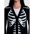 thumbnail image 4 of Women's Halloween Skeleton Graphic Cardigan Sweater from Way to Celebrate, Sizes S-4X, 4 of 6
