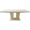 thumbnail image 2 of 5 Pieces Extendable Dining Table Set for 4, 63"-79" Faux Mars Kitchen Table Set with 4 Grey Chairs, Faux Marble Expandable Dining Room Tables Set for 4,Modern Dinner Tables Set for 4, 2 of 9