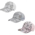 thumbnail image 3 of Gorra de béisbol transpirable con letras brillantes para mujer, gorra deportiva ajustable, gorra de moda, gorra de malla brillante para el sol, color rosa, 3 of 3