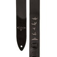 thumbnail image 2 of PRS 2" Embroidered Birds Guitar Strap, Black Premium Leather, 2 of 2