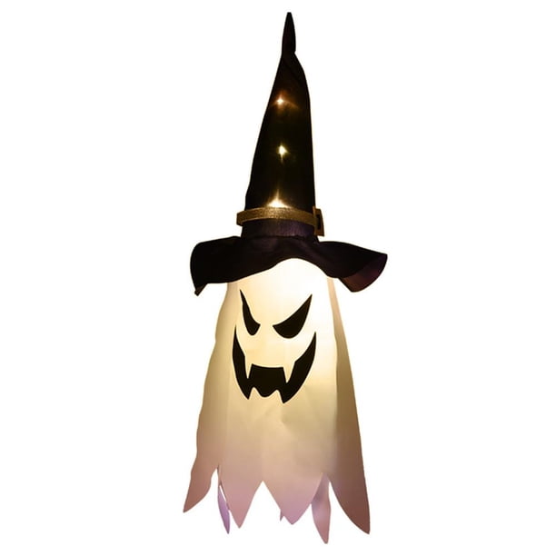Intermitente LED Halloween Lámpara Sombrero Fantasma Brillante (cálido) Blanco