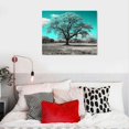 thumbnail image 5 of Large Tree Teal Leaves Black White Canvas Painting Wall Art Picture Print Home Decor for Livingroom Bedroom, 5 of 6