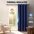 thumbnail image 2 of Blue Blackout Curtains 52 x 84 inch, Thermal Insulated Grommet Black Curtains Set of 2, Noise Reduce Room Darkening Drapes for Bedroom, Living Room, Privacy Protection & Energy Saving, 2 of 7