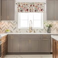 thumbnail image 6 of Colorful Flowers Square Window Valance for Kitchen, Spring Vintage Watercolor Floral Leaves Linen Texture Rod Pocket Short Curtain for Small Windows, Light Filtering Decorative Valance, 42 x 12 Inch, 6 of 9