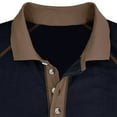 thumbnail image 6 of Iugvhana Men's Classic Button Down Polo Shirt Casual Long Sleeve Pullover Shirts Turndown Collar Slim Fit T-Shirt Top Navy XL, 6 of 6