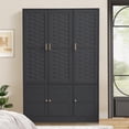 thumbnail image 6 of WIRRYTOR Modern Wooden Bedroom Armoire, Metal Handles, MDF Design, 6 Doors, 8 Shelves, Large Capacity Closet with Rod, 6 of 10
