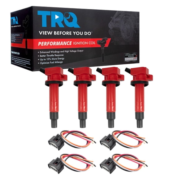 TRQ Ignition Coil Set 8 Piece High Temperature Epoxy Fits 00-02 Chevrolet Prizm 03-08 Pontiac Vibe 00-05 Toyota Celica 00-08 Corolla Matrix MR2 Spyder