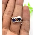 thumbnail image 5 of Elegant Blue Iolite Ring Sterling Silver-Natural Iolite Bypass Ring For Her-Blue Birthstone Twisted Ring-Toi & Moi Couple Ring Gift For Her, 5 of 9