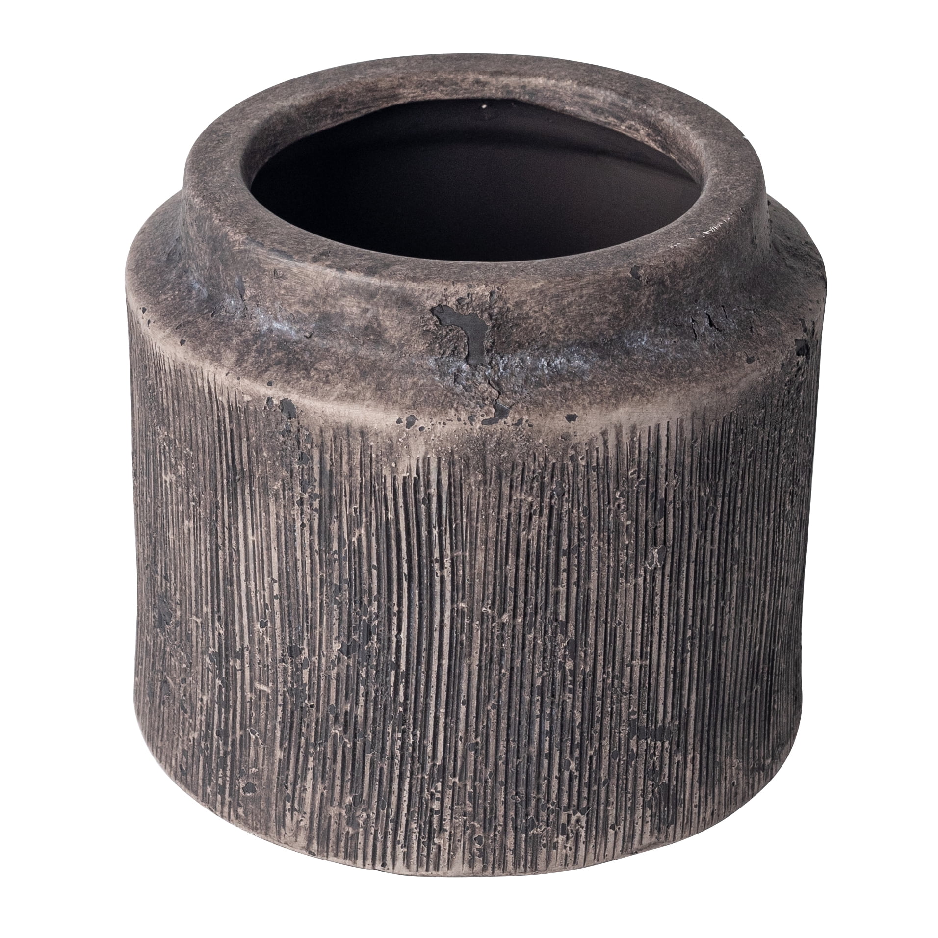 Better Homes & Gardens 6" x 6" x 5.4" Round Black Ceramic Alexander Plant Planter