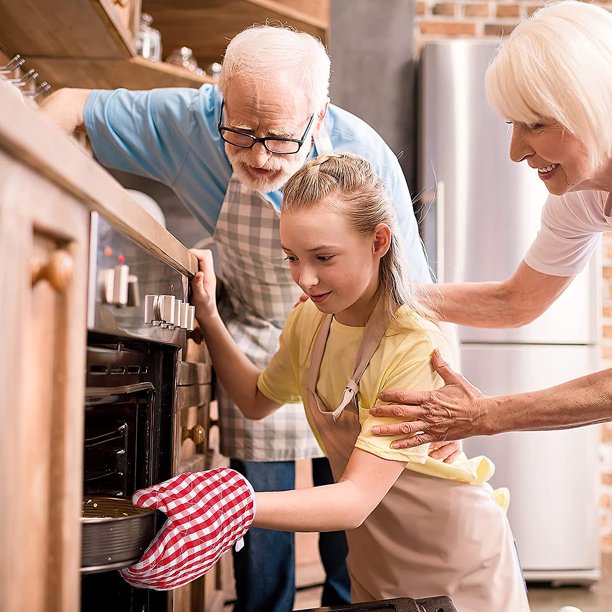 Manoplas de cocina para niños para niños Juego de cocina Manoplas de cocina resistentes al calor para niños (q)