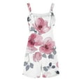 thumbnail image 4 of White Faux Gauze Linen Coveralls Shortalls for Ladies Summer Fall Floral Graphic Loose Fit Brunch Thin Straight Leg Coveralls Shortalls Shorts One Piece Juniors 2025 M, 4 of 5