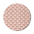 thumbnail image 1 of Fox Mouse Pad for Computers, Continuous Pattern of Cartoon Smiling Wild Animal, Round Non-Slip Thick Rubber Modern Gaming Mousepad, 8" Round, Burnt Orange Blush, by Ambesonne, 1 of 2