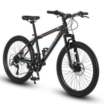 Ambifirner Best Mountain Bike – 24-Inch Daul Disc Brakes Road Bike with Shimano 21-Speed Drivetrain, 1.75” Tires & Dropper Post for Trail & City Riding