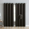 thumbnail image 1 of Angela Ribbed Textured Room Darkening Grommet Window Panel, Black, 52x84 Inches, 1 of 1