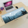 thumbnail image 3 of Fog Forest Blue Mountains Wolf Tree XXL XL Large Gaming Mouse Pad for Desk, Non-Slip Long Extended Keyboard Pads Mousepad Rubber Table Mat 31.5 X 11.8 Inch, 3 of 6