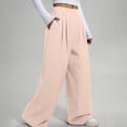 thumbnail image 7 of Delayuji Women's Baggy Jogging Bottoms Wide Leg Pants High Waist Elastic Casual Suit Chic Loose Fit Outdoor Straight Trousers With Pockets, 7 of 7