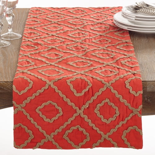 La Rochelle Jute Embroidered Table Runner Walmart Com Walmart Com