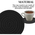 thumbnail image 4 of 4PCS Cotton Round Woven Coasters Drink - Black Handmade Braided Cup Coasters Absorbent Woven Coasters Woven Hot Pads Mats for Drink Home Kitchen Heat-Resistant Reusable Non-Slip, 4 of 5