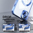 thumbnail image 6 of Entronix 2-in-1 Magnetic Shiny Clear Case Compatible with iPhone 15 with Screen Protector, Navy Blue, 6 of 7