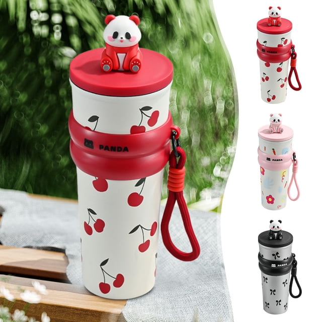 XWSHYW Lanzadores Taza con Pajita de Gran Capacidad de Acero Inoxidable con Tapa