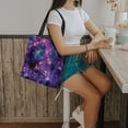 thumbnail image 7 of WIRESTER Reusable Canvas Tote Bag for Women Girls, Big Tote Bag With Inner Pocket, Beach Bag, Grocery Shopping Bag, Travel Bag - Purple Nebula Galaxy, 7 of 7