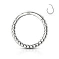 thumbnail image 2 of Ear Cartilage 14 Kt. Solid Gold Braided Hinged Hoop Rings Septum Tragus 16g, 2 of 3
