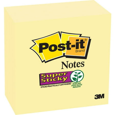 - Post-it Super Sticky Notes 4 Pack, 3in. x 3in., Canary Yellow