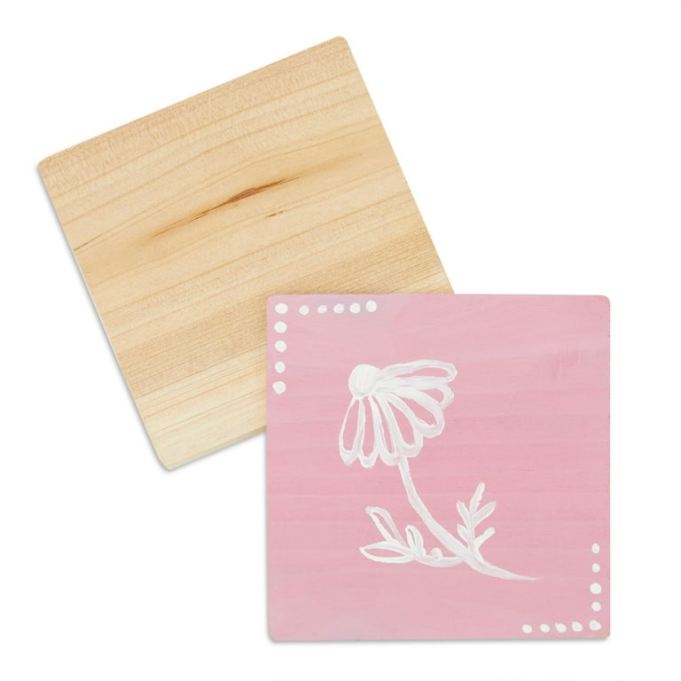 12 Pack Unfinished Wooden Coasters , Blank Wood Crafts Squares for