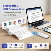 Thermal Printer, Portable Wireless Printer for Travel Inkless, Support US Letter/A4/A5/B5 Thermal Paper, Compatible with Android iOS Phone & Laptop