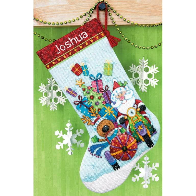 Dimensions Santa's Sidecar Stocking Counted Cross Stitch Kit, 13 x 20,  14-Count