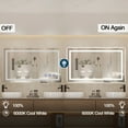 thumbnail image 3 of LED Bathroom Mirror 60"x28",Frontlit and Backlit Wall Mounted Vanity Mirror,Dimmable 3 Color Temperature Anti-Fog Touch Button LED Bathroom Mirror with Lights, 3 of 7