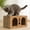 B, variant on 2-in-1 Corrugated Cardboard Cat Scratcher and Bed Durable Scratching Pad and Nap Cave for Indoor Cats Claw-Trimming Toy for Play and Sleep 18.9X9.65X11.8in