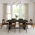 thumbnail image 2 of Plank+Beam 72" Classic Solid Wood Dining Table Set, Black Wirebrush, + 6 Chairs Black, 2 of 6