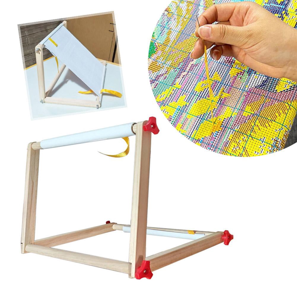Wood Embroidery Hoop Holder Cross Stitch Scroll Frame Needlepoint Stand for Lap or Table Top Stitching Sewing Supplies Craft Tool
