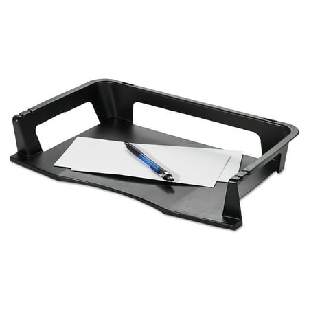 Rubbermaid Regeneration Letter Tray, Plastic, Black -RUB86027