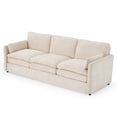 thumbnail image 6 of YODOLLA 89" Sofa Couch for Living Room 3 Seats Chenille Futon Sofa with 2 Removable Pillows, Cream White, 6 of 11