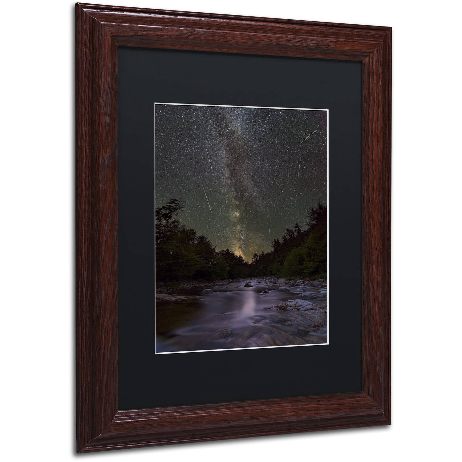 Trademark Fine Art "River Runs Through" Canvas Art by Michael Blanchette Photography Black Matte, Wood Frame