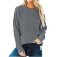 thumbnail image 2 of Qertyioot Chandails Tricotés pour Femmes, Chemise Élégante à Manches 3/4 et Col Rond pour Femmes, 2 of 6