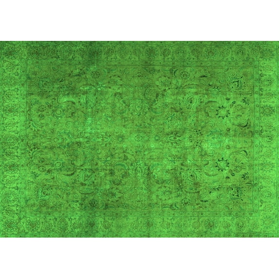 Ahgly Company Indoor Rectangle Persian Green Traditional Area Rugs, 7' x 9'
