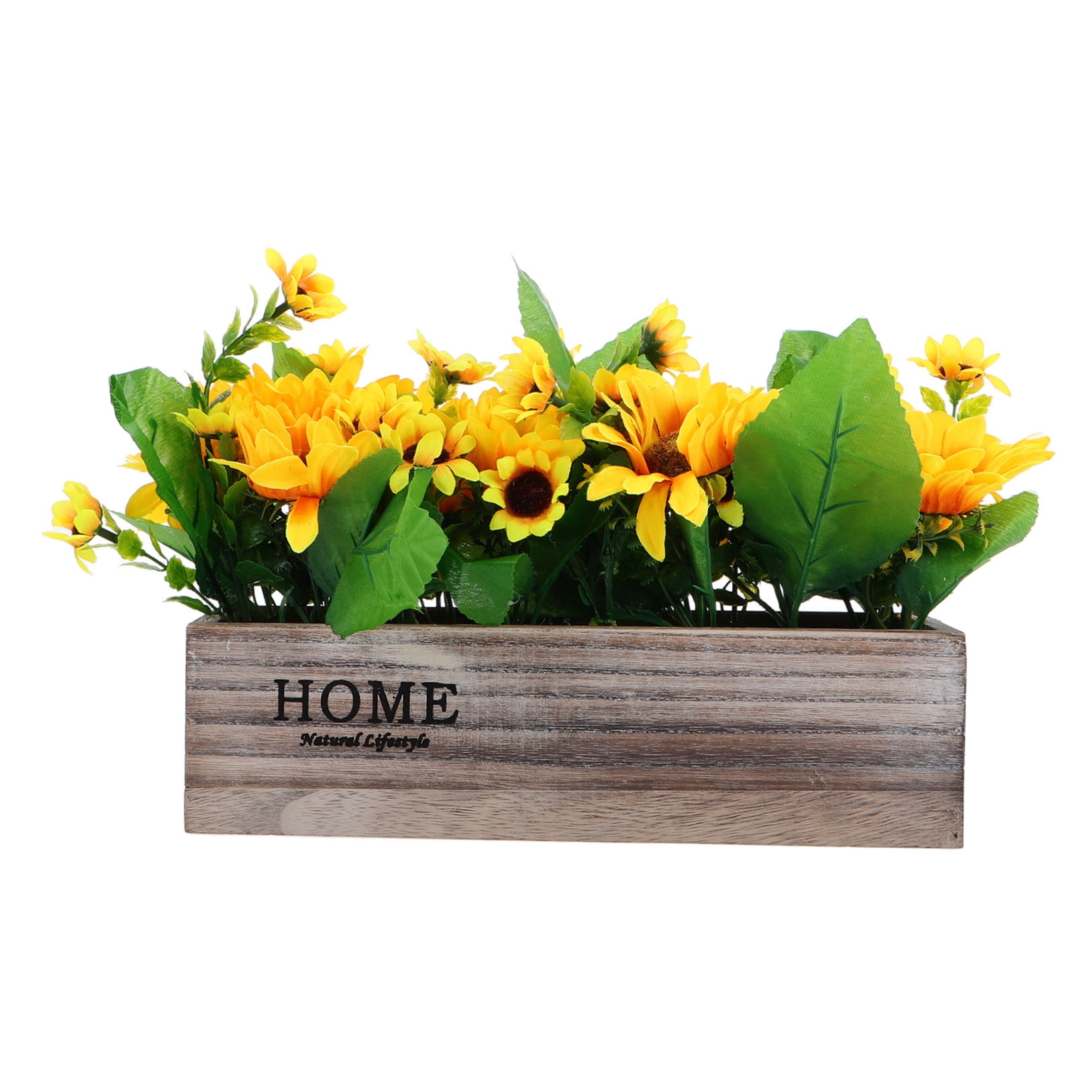 HOMEMAXS Artificial Sunflowers Potted Plant Fake Silk Flowers Table Centerpiece Rustic Decor For Kitchen Home Bathroom Office Desk Farmhouse Decor