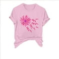 thumbnail image 2 of VKOYWKM Breast Cancer Awareness T Shirts for Women Breast Cancer Tshirt Pink Ribbon T-Shirts Inspirational Breast Cancer Crew Neck Short Sleeve Tee Tops, 2 of 4