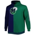 thumbnail image 2 of Men's Mitchell & Ness Navy/Green Dallas Mavericks Big & Tall Hardwood Classics Split Pullover Hoodie, 2 of 3
