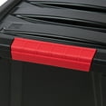 thumbnail image 3 of IRIS USA 19 Qt Stackable Plastic Storage Bins with Lids, 6 Pack - BPA-Free, Made in USA - Garage Organizing Solution, Latches, Durable Nestable Containers, Secure Pull Handle - Black, 3 of 6
